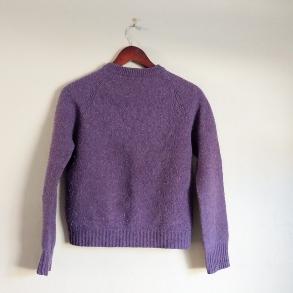 J. Crew Sweater Purple Wool Fits XS Crewneck - Picture 2 of 8